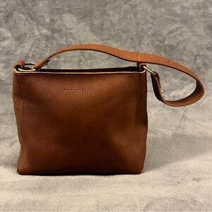 Portland Leather Triangle Shoulder Bag, Camel